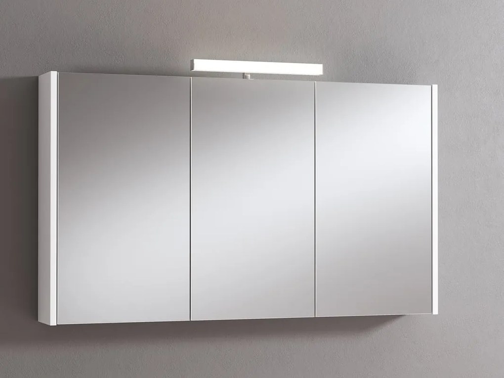 Pensile con luce Akira laccato bianco opaco L 120 x H 70 x P 15.5 cm