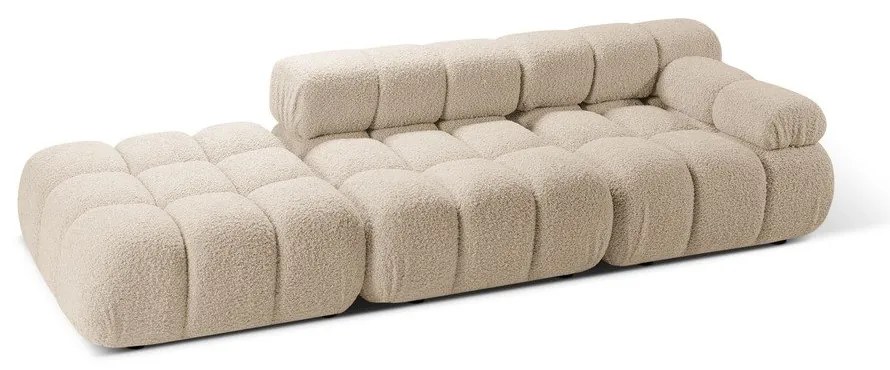 Divano componibile beige con rivestimento in bouclé 288 cm Bellis – Micadoni