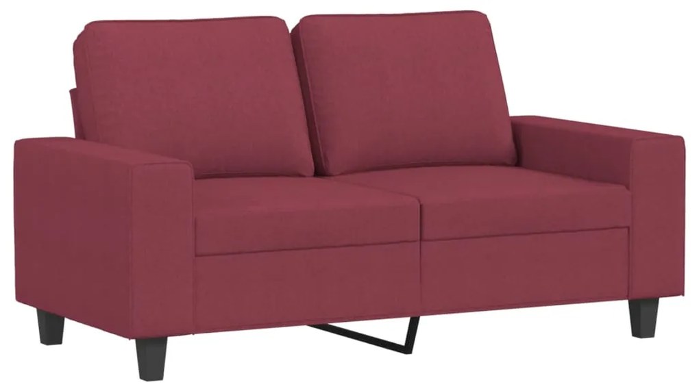 Set di divani 2 pz rosso vino in tessuto