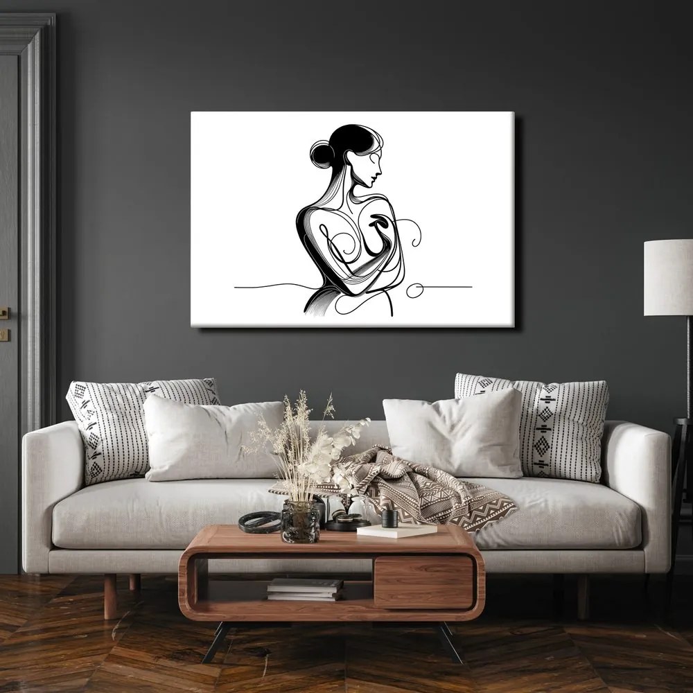 Quadro su tela – Corpo femminile in linee artistiche