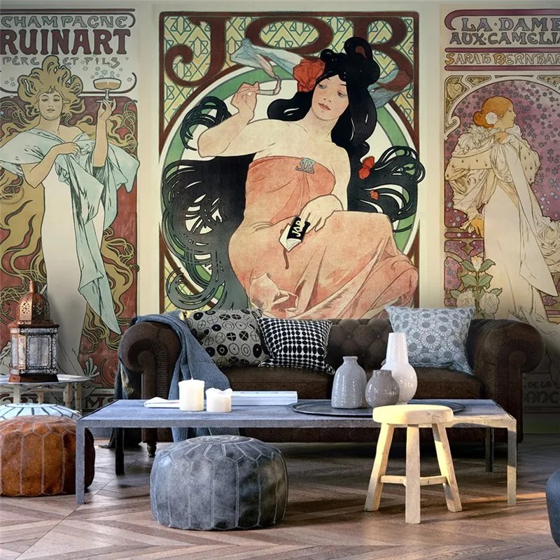 Fotomurale  Alphonse Mucha. Women's  Colore Nero, Dimensioni e Misure 400x280