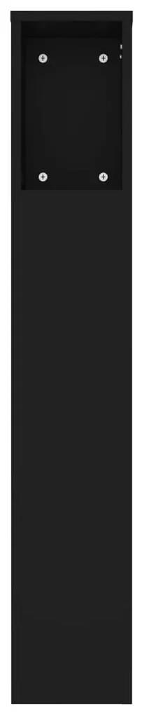 Testiera con scomparti nera 180x18,5x104,5 cm