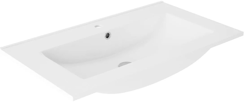 Mobile bagno da terra con lavabo L 80 cm celeste, 2 ante per vasca centrale Unike
