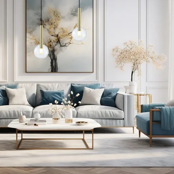 Lampadario a sospensione con filo NIKO 1xG9/9W/230V diametro 15 cm oro