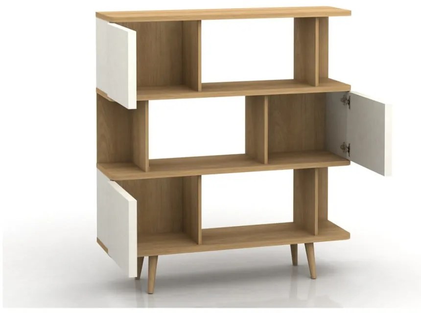 Libreria bianca in rovere 120x130 cm Alana - Støraa