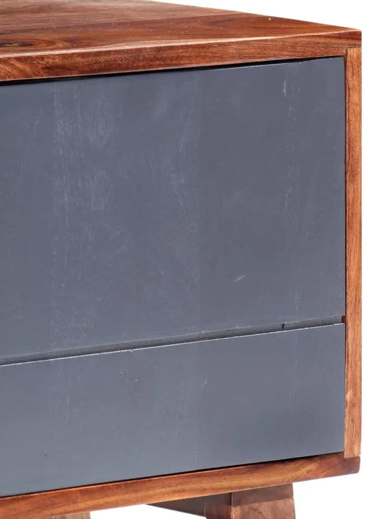 Mobile porta tv grigio 140x30x45 cm in massello di sheesham