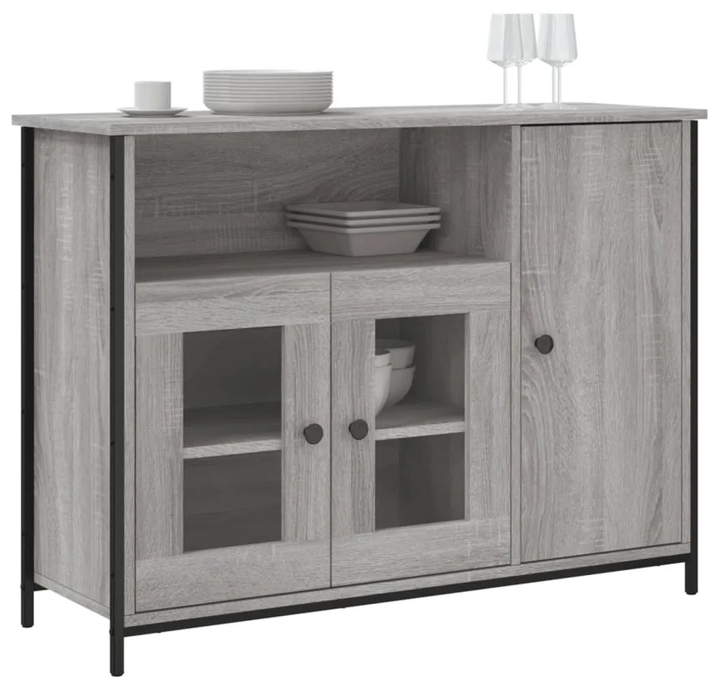 Credenza grigio sonoma 100x35x75 cm in legno multistrato