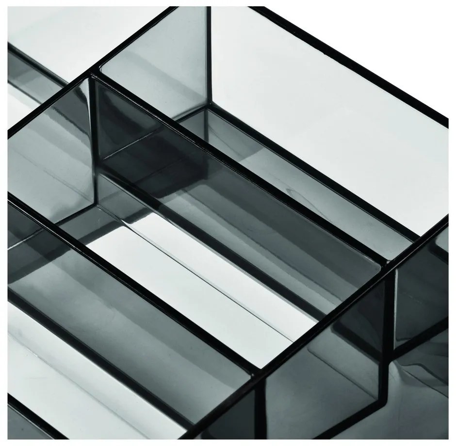 Organizzatore da bagno nero opaco per cosmetici in plastica riciclata Nail Station - iDesign