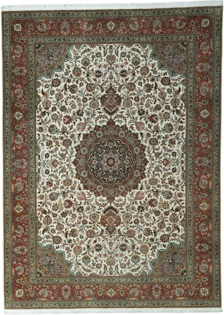 Tabriz Tappeto persiano 340 x 250 Beige (Iran) Annodato A Mano