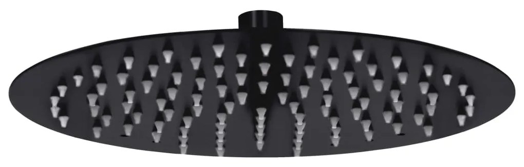 Testa Doccia A Pioggia İn Acciaio Inox 25 Cm Rotonda Nera /
