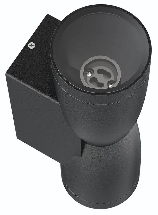 Applique Conica a Clessidra Bidirezionale IP65 GU10 - Nera