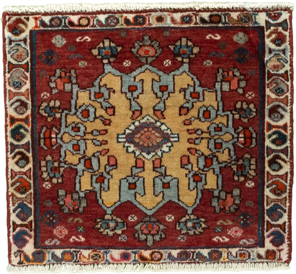 Shiraz Tappeto persiano 50 x 50 Rosso (Iran) Annodato A Mano