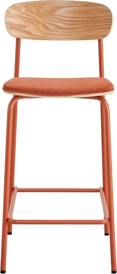 Set di 2 sgabelli da bar in colore rosso e naturale (altezza seduta 66 cm) Adriana - Marckeric