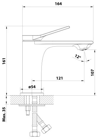 Aqualine - Rubinetto del lavandino BOLERO cromo lucido