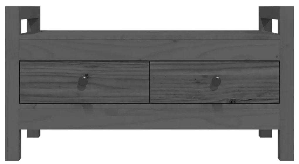 Panca da ingresso grigio 80x40x43 cm in legno massello di pino