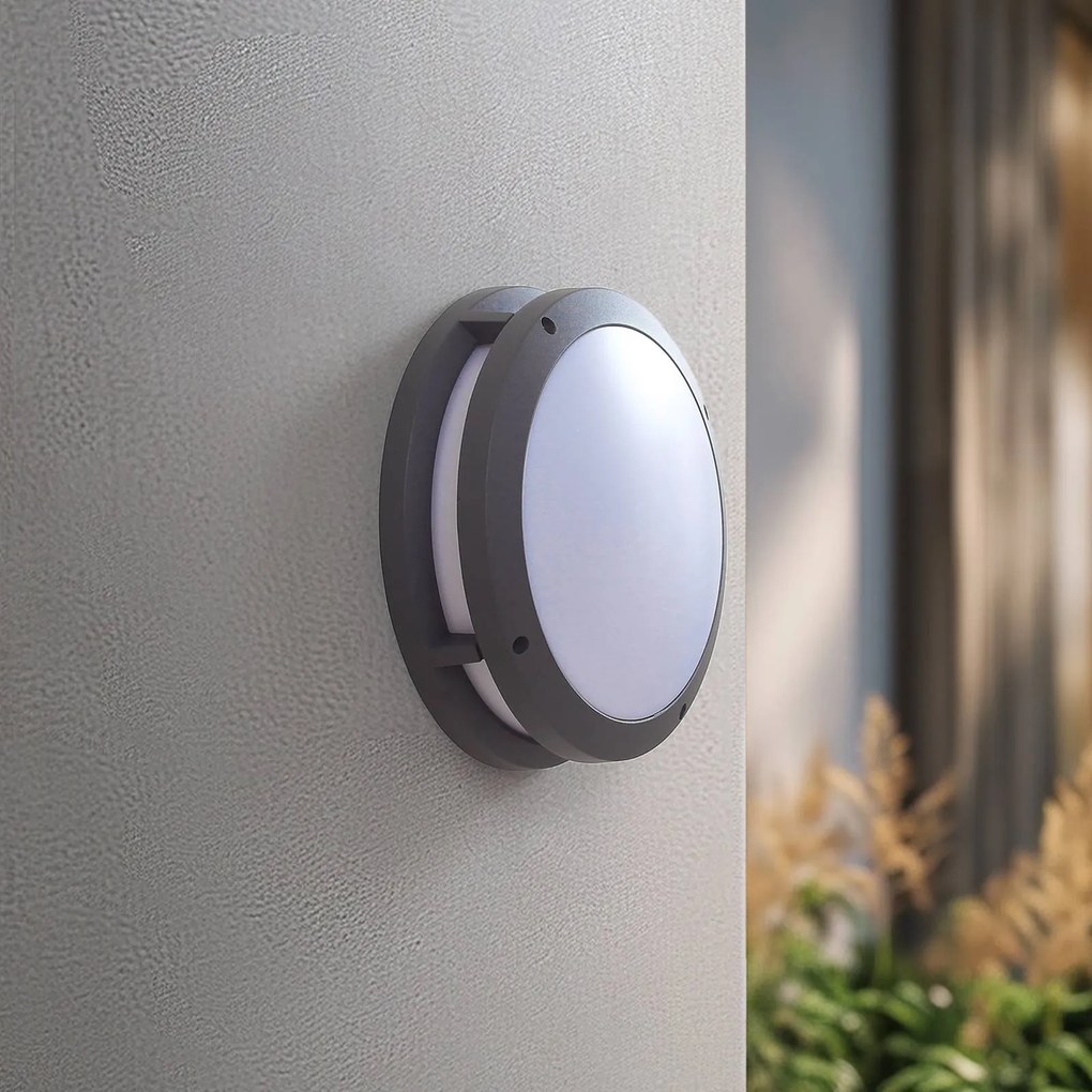 Lindby Smart LED applique da esterno Liren CCT RGB Tuya WLAN Lindby, dimmerabile, Alluminio / Grigio / Zincato, Alluminio, Moderno