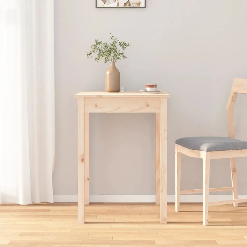 Tavolo Da Pranzo 55x55x75 Cm İn Legno Massello Di Pino /