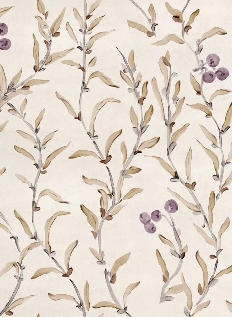Coordonne Tapete Wild Blackthorn - Prune
