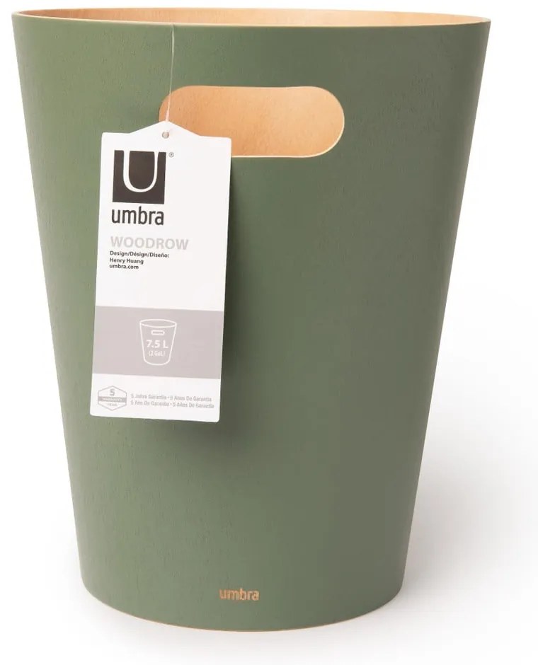 Cestino per la spazzatura verde 7,5 l Woodrow – Umbra