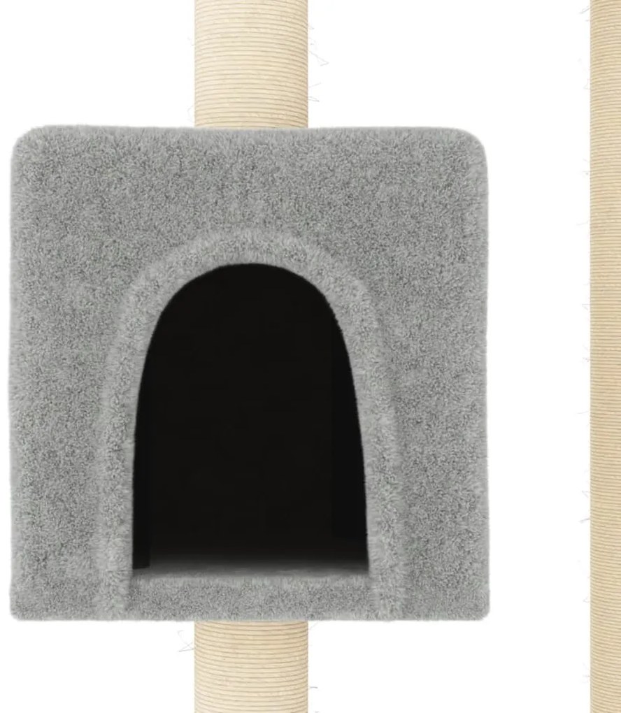 Albero per gatti con tiragraffi in sisal grigio chiaro 104 cm
