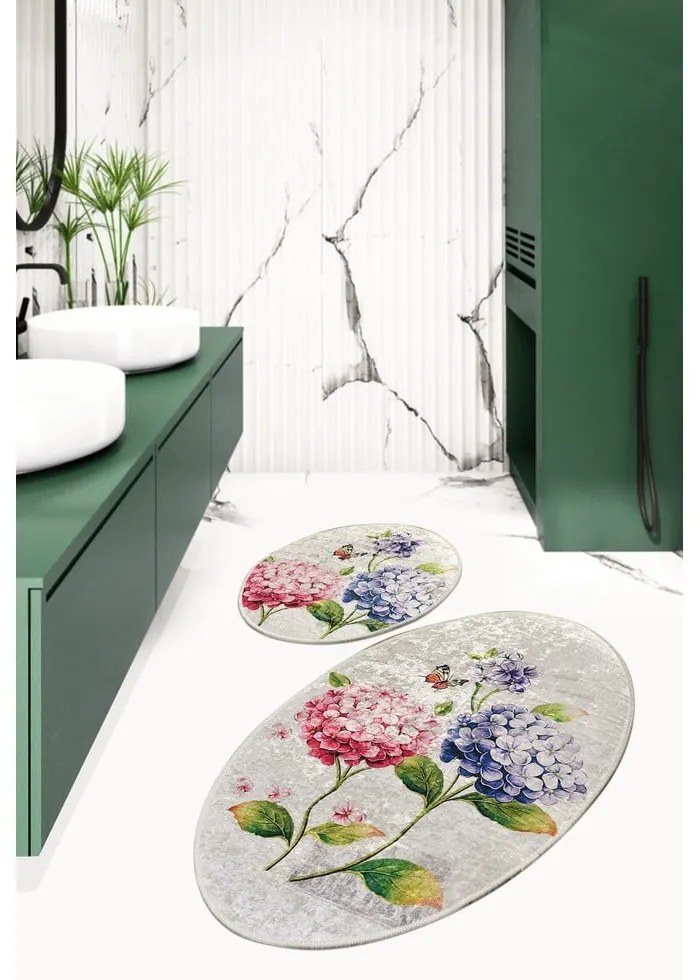 Set di tappetini per il bagno 2 pz 60x100 cm Ortanca – Foutastic