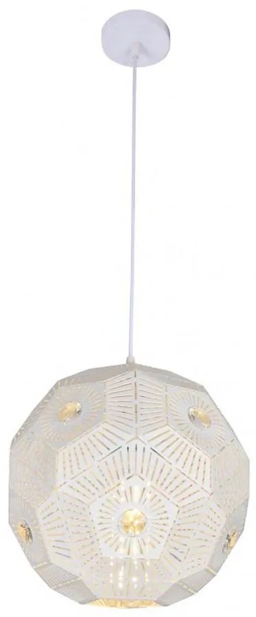 Lampadario a sospensione con filo EUPHORIA 1xE27/40W/230V bianco