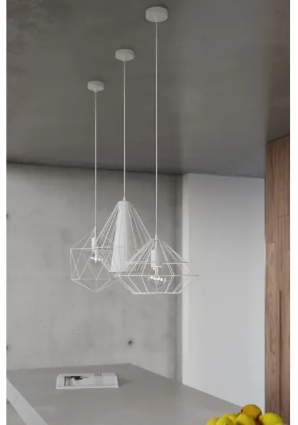 Lampadario a sospensione con filo DEMI 1xE27/60W/230V bianco