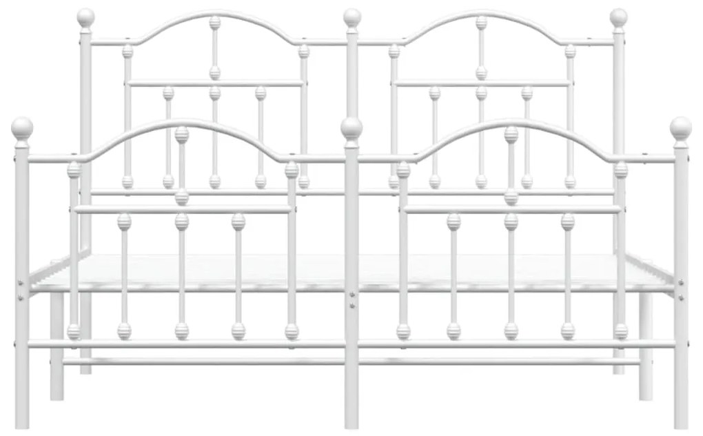 Giroletto con testiera e pediera metallo bianco 140x190 cm