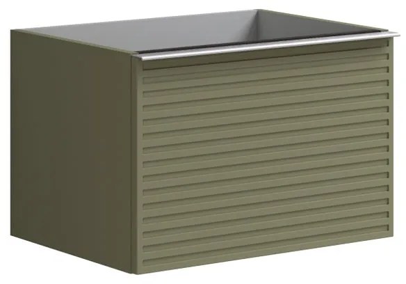 Mobile da bagno sotto lavabo Pixel stripes frontale verde salvia e maniglia alluminio brillante laccato opaco L 60 x H 40 x P 45.5 cm 1 cassetto, lavabo non incluso