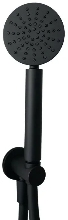 Kit doccia nero opaco con doccetta 8 cm e flessibile antitorsione 150 cm