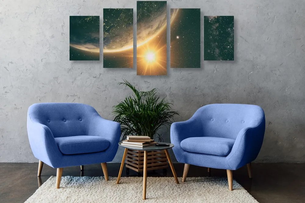 Quadri 5 pezzi – Vista dallo spazio