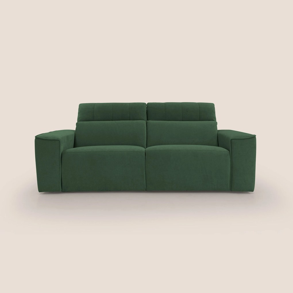Clark Divano modulare con opzione relax elettrico in tessuto smacchiabile impermeabile T17 verde