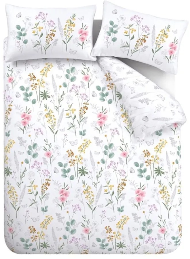 Biancheria bianca per letto matrimoniale 200x200 cm Emilia Floral - Catherine Lansfield
