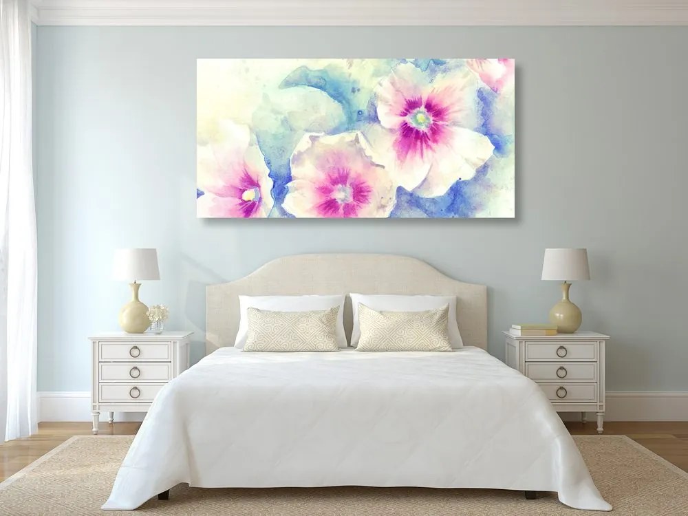 Stampa su tela – Fiori in acquerello rosa