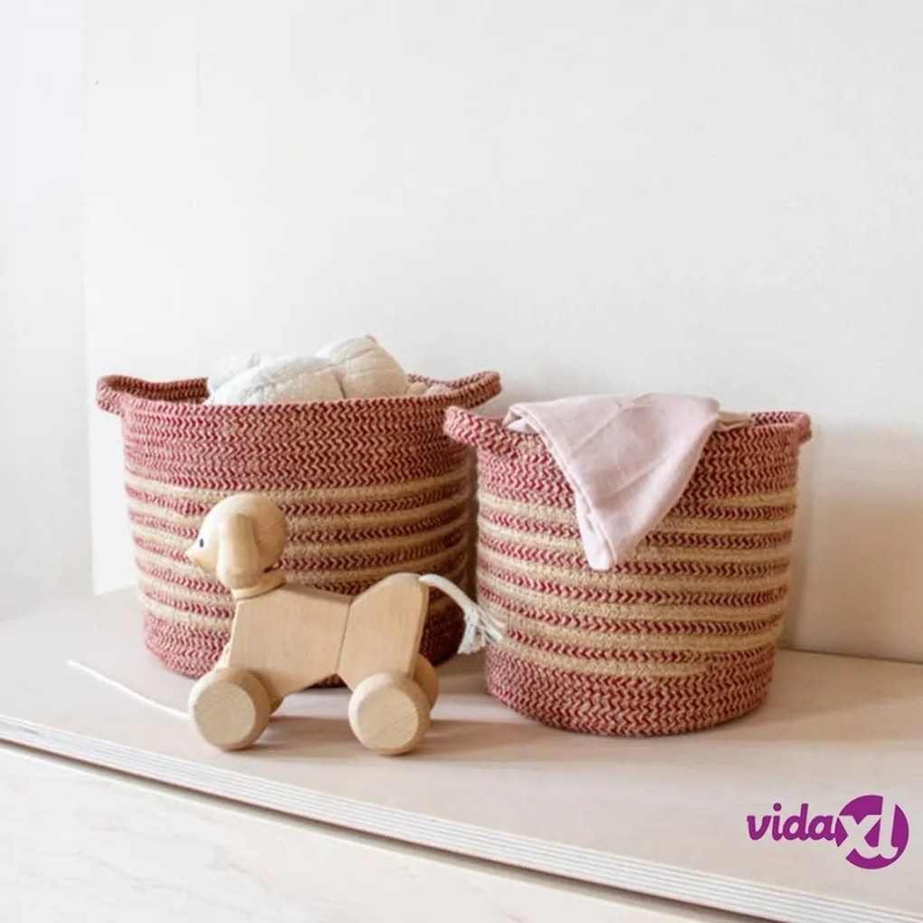 KidsDepot Set di Cesti 2 pz Eran Corda di Cotone Terra