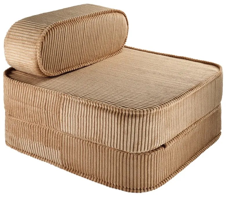 Poltrona per bambini marrone con rivestimento in velluto a coste Flip – Wigiwama