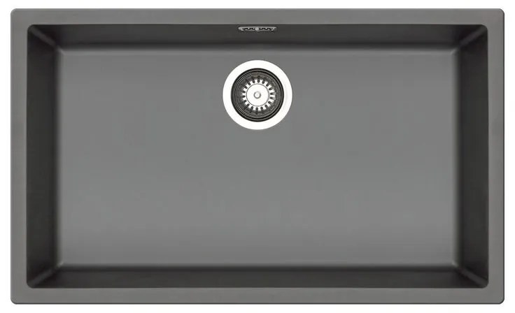 Lavello sottotop 1 vasca PYRAMIS Mistral fibra di vetro L 40 x L 70 cm grafite