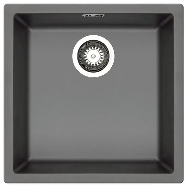 Lavello sottotop 1 vasca PYRAMIS Mistral fibra di vetro L 40 x L 40 cm grafite