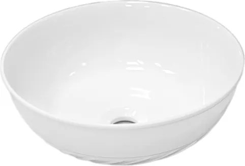 Lavabo da appoggio tondo in ceramica Bianco 40 cm per bagno