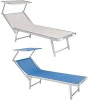 LETTINO SPIAGGIA CON PARASOLE 'MATTINATA' telo blu LIF