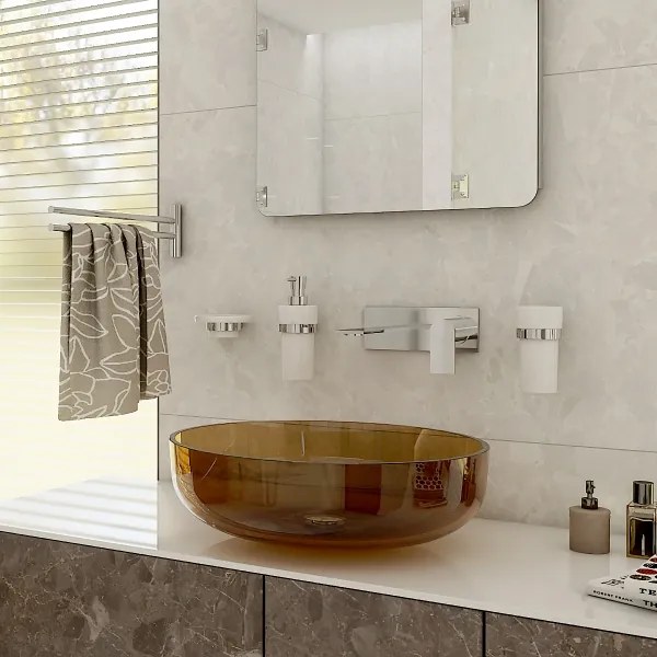 NIMCO BR 11031KN-26 - Distributore di sapone a parete BORMO 300 mm bianco/cromo lucido