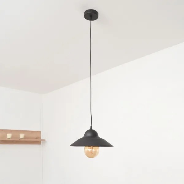 Lampadario a sospensione con filo SORAPIS 1xE27/15W/230V nero