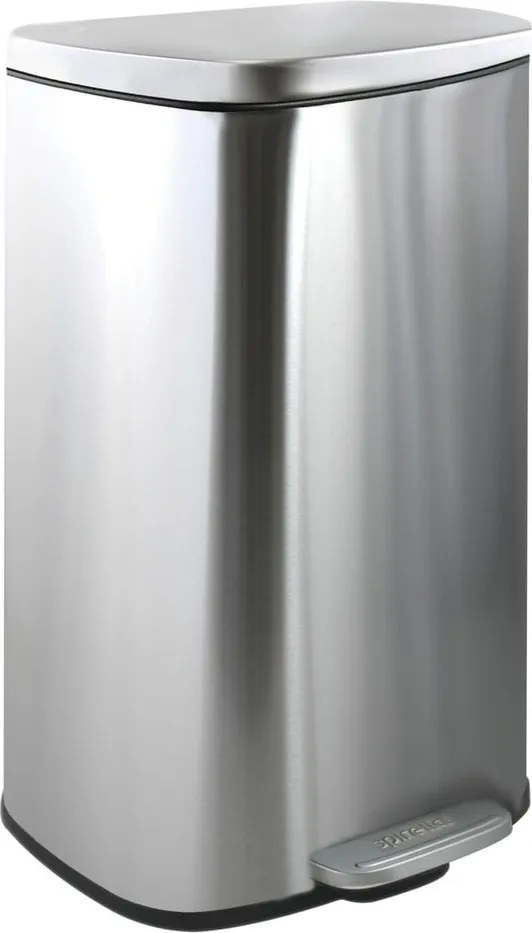 Cestino per la spazzatura color argento opaco in acciaio con pedale 50 l Akira – Spirella
