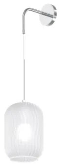 Applique regolabile cromo 1 luce vetro bianco fog 1181cr-a-bf