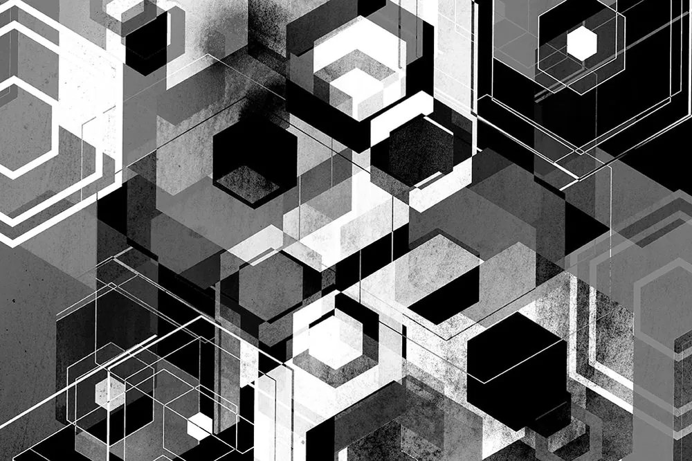Carta da parati autoadesiva – Geometria in bianco e nero