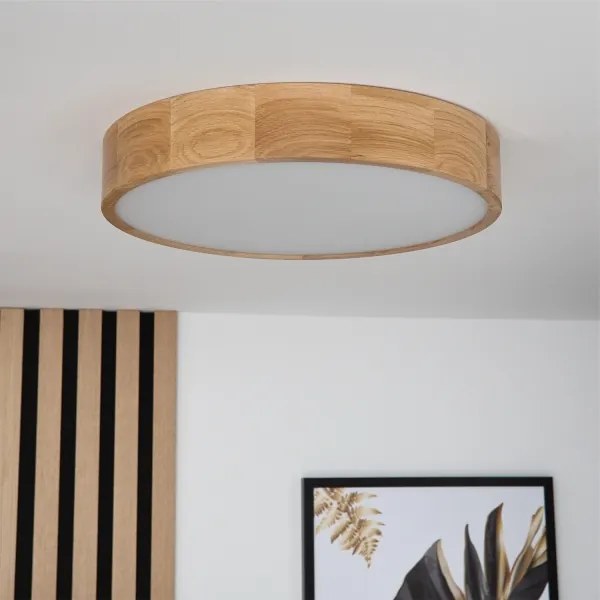 Brilagi - Plafoniera da soffitto LED RGBW dimmerabile CARVALHO, 3xE27/9W/230V, Wi‑Fi, finitura rovere, Ø 47,5 cm