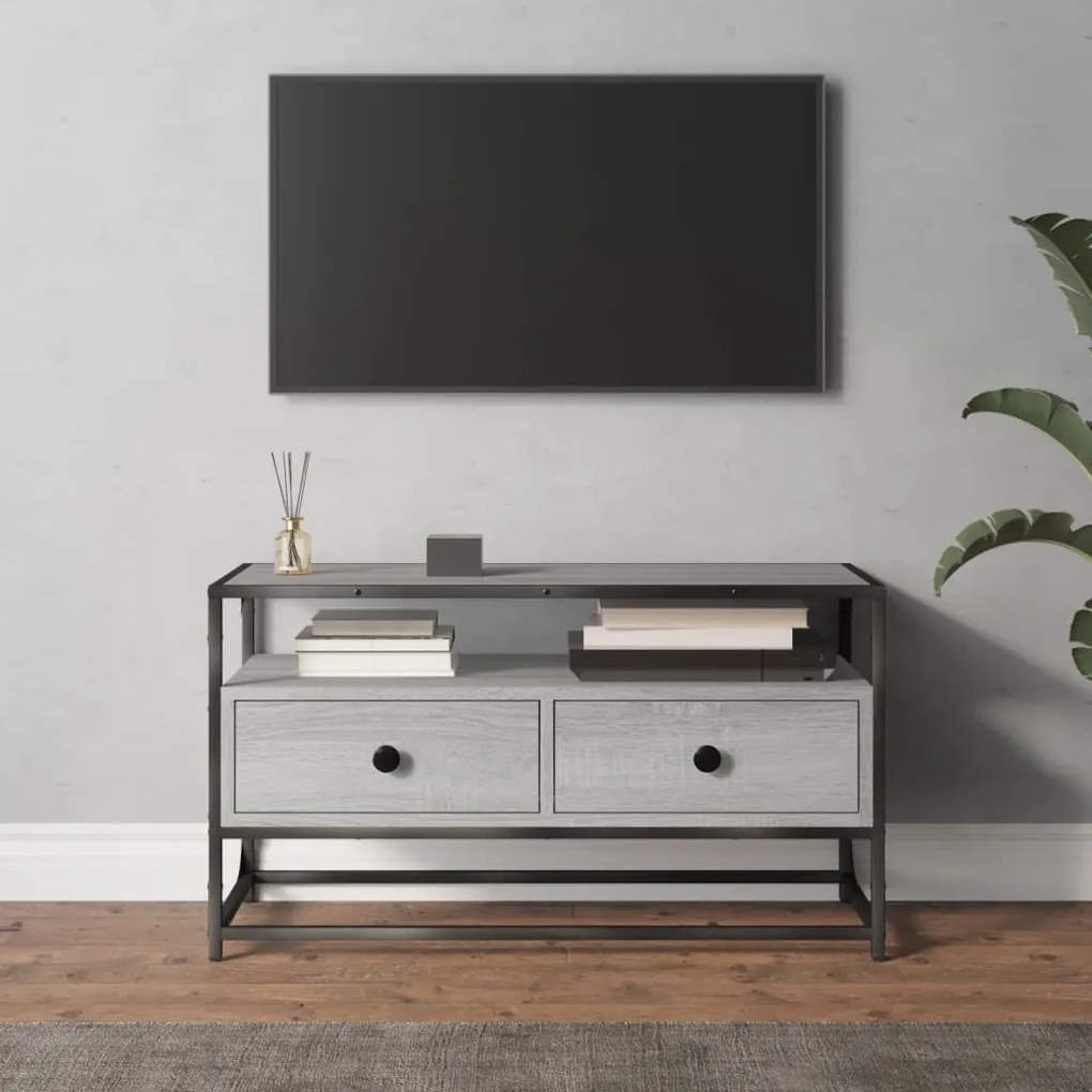 Mobile porta tv grigio sonoma 80x35x45 cm in legno multistrato