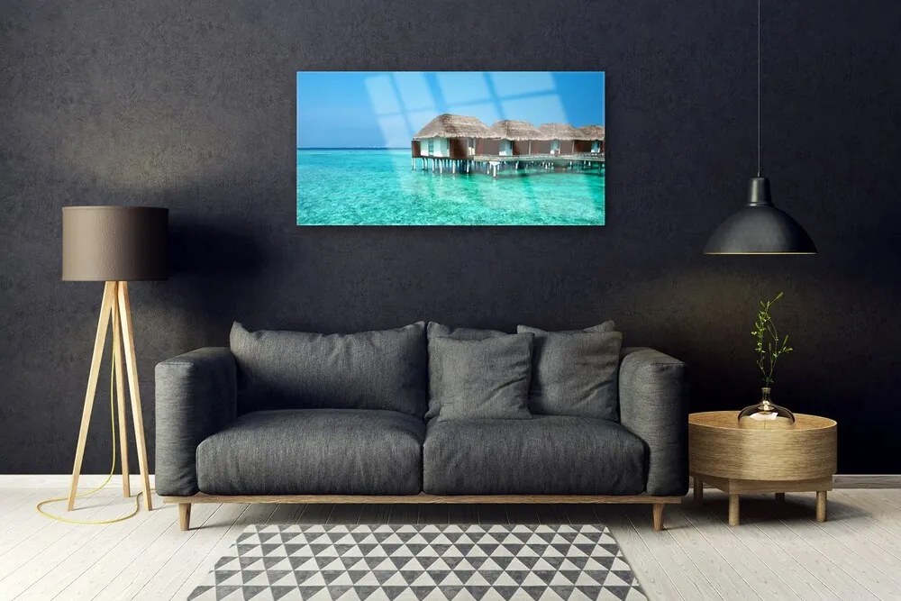 Quadro in vetro Mare Architettura Acqua 100x50 cm