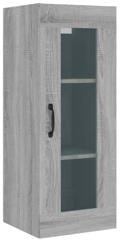Armadietto pensile a parete grigio sonoma 34,5x34x90 cm