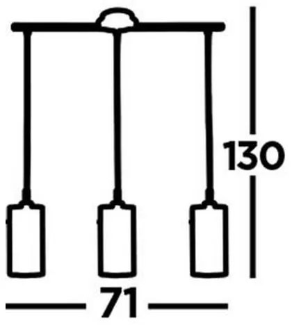 Searchlight 3303-3CC - Lampadario a sospensione con filo DUO 3xE14/60W/230V cromo lucido